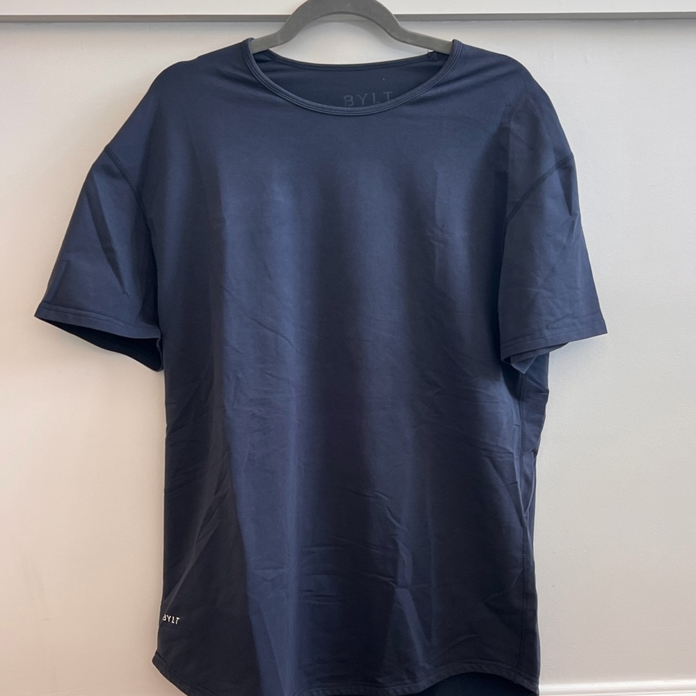BYLT Basics Drop Cut Navy Short Sleeve Performance Tee